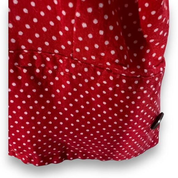 Maeve Anthropologie Red Polka Dot Blouse Button Front Classic Preppy XS - Picture 5 of 10